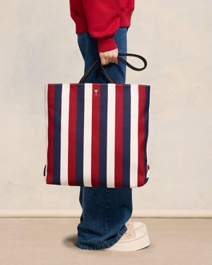 Ami Paris North South Ami Tote Bag - Blue