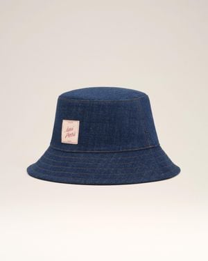 Ami Paris Denim Cotton Heritage Patch Hat - Blue