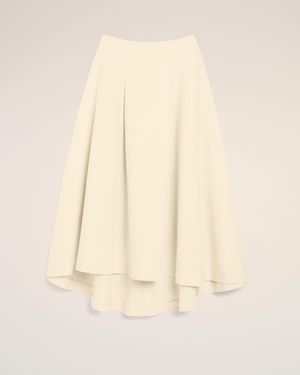 Ami Paris A-Line Cotton And Linen Skirt - Natural