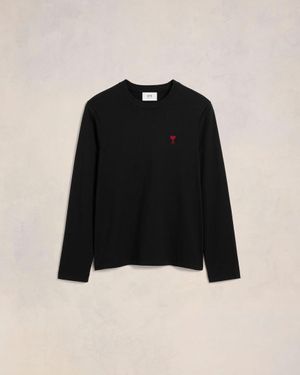 Ami Paris Ami De Coeur Long-Sleeve T-Shirt - Black