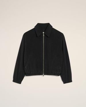 Ami Paris Cotton Ami De Coeur Padded Zipped Jacket - Black