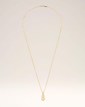 Ami Paris Brass Hammered "8" Pendant Necklace - Natural