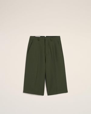 Ami Paris Bermuda Vert Large En Laine
