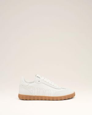 Ami Paris Cowhide Leather Step Trainers - Natural