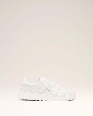 Ami Paris Cowhide Leather A Walk Trainers - Natural