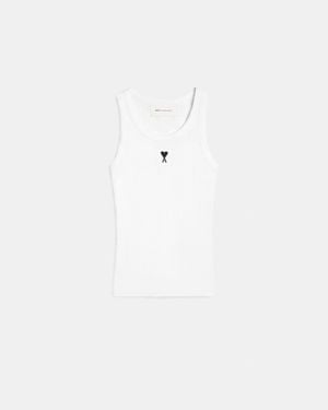 Ami Paris Cotton Ami De Coeur Tanktop - Natural