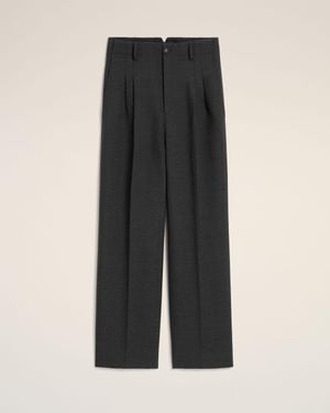 Ami Paris High-Waisted Carrot-Fit Wool Pants - Black