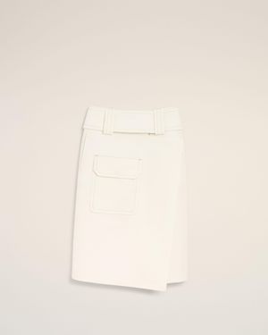 Ami Paris Cotton Wrap Skirt - Natural