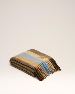 Ami Paris Mohair Striped Alexandre Mattiussi Blanket - Natural