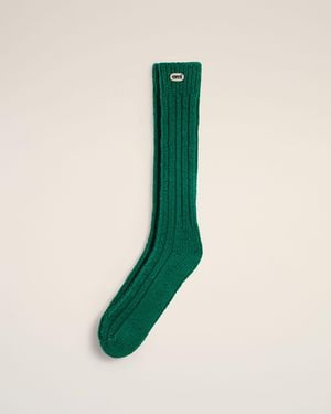 Ami Paris Wool Socks With Ami Patch - Green