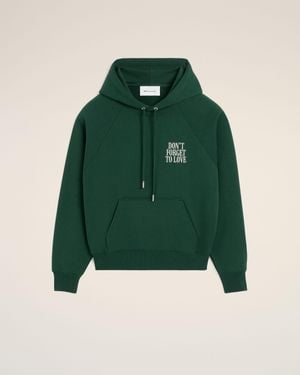 Ami Paris Cotton "Don'T Forget To Love" Hoodie - Green
