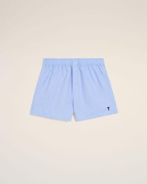 Ami Paris Cotton Ami De Coeur Boxer - Blue
