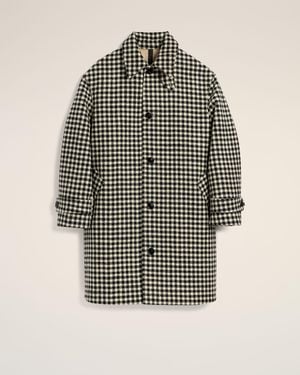 Ami Paris Houndstooth Wool Coat - Gray