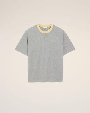 Ami Paris Cotton Ami De Coeur T-Shirt - Grey