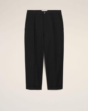 Ami Paris Cotton Carrot Oversized Trousers - Black