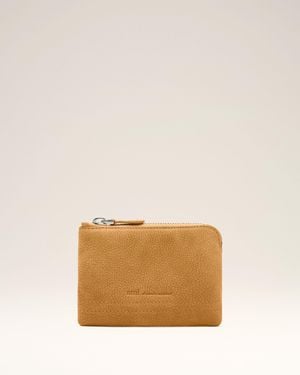 Ami Paris Cow Leather Carrousel Zipped Wallet - Natural
