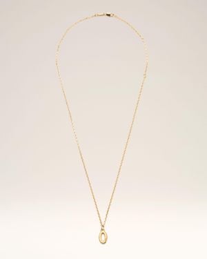 Ami Paris Brass Hammered "0" Pendant Necklace - Natural