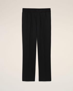 Ami Paris Wool Elasticated Waist Trousers - Black