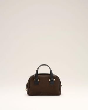 Ami Paris Small Cow Leather Georges Bowling Bag - Natural