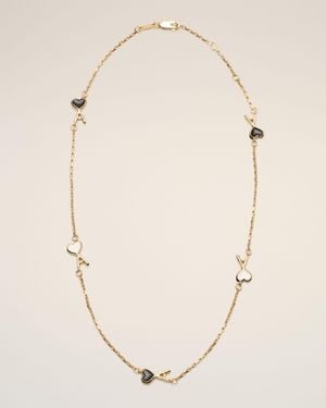 Ami Paris Collier Doré En Laiton Ami De Coeur Martelé - Neutre