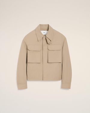 Ami Paris Cotton Worker Jacket - Natural