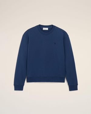 Ami Paris Cotton Ami De Coeur Sweatshirt - Blue