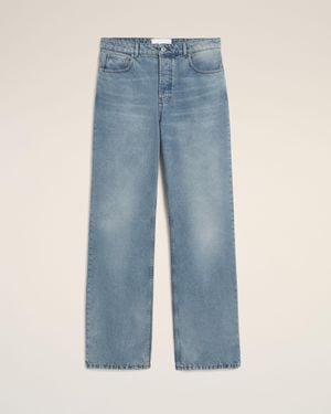 Ami Paris Large-Fit Cotton Jeans - Blue