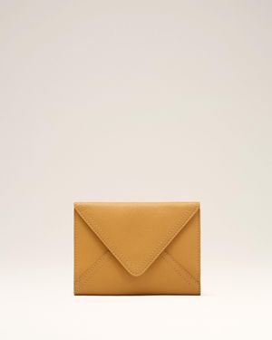 Ami Paris Taurillon Leather Etienne Envelope Passport Holder - Natural
