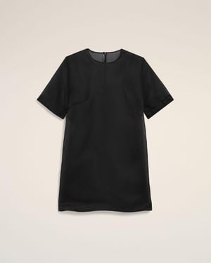 Ami Paris Silk Mini Trapeze Dress - Black