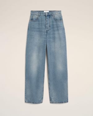 Ami Paris Baggy-Fit Cotton Jeans - Blue