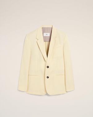 Ami Paris Wool Semi-Lined Jacket - Natural