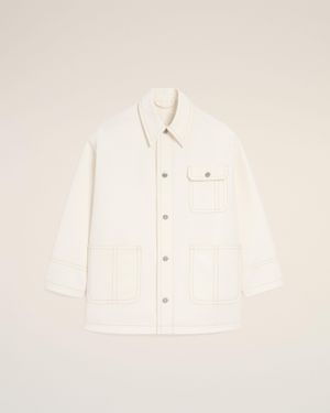 Ami Paris Cotton Worker Jacket - Natural