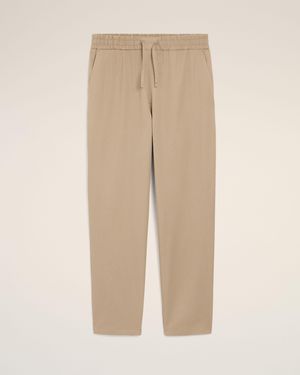 Ami Paris Cotton Elasticated Waist Pants - Natural