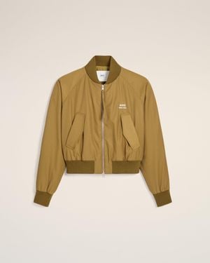 Ami Paris Mustard Twill Bomber - Natural