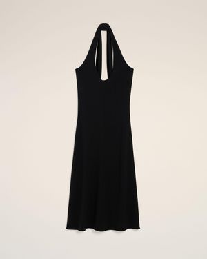 Ami Paris Backless Midi Jersey Dress - Black