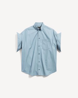 Balenciaga Tucked Sleeve Shirt - Blue