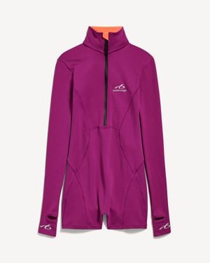 Balenciaga Body De Manga Larga Corto Techwear - Morado