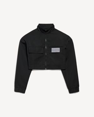 Balenciaga Cropped Tracksuit Jacket - Black