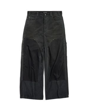 Balenciaga Pantalón Baggy Ripped Off - Negro