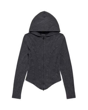 Balenciaga Korsett-Hoodie Mit Reißverschluss - Blau