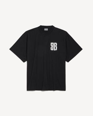 Balenciaga Glitter Tape Type T-Shirt Große Passform - Schwarz