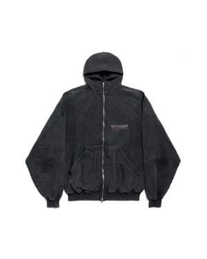 Balenciaga Pigalle Outerwear Zip-Up Hoodie in Blue | Lyst