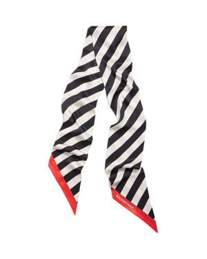 Balenciaga Diagonal Stripes Scarf - Black