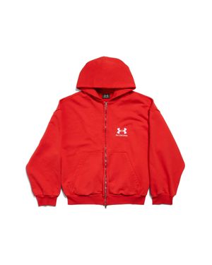 Balenciaga Under Armour Zip-Up Hoodie Regular Fit - Red