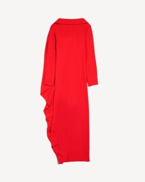 Balenciaga Draped Dress - Red