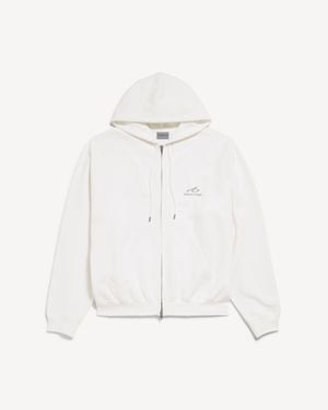 Balenciaga Bodies Zip-up Hoodie - White