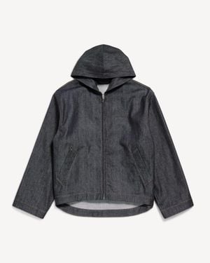 Balenciaga Denim Hooded Jacket - Grey