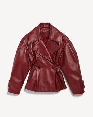 Balenciaga Folded Short Trench - Red