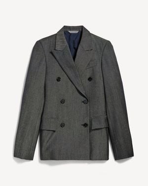 Balenciaga Double-Breasted Tailored Jacket - Grey