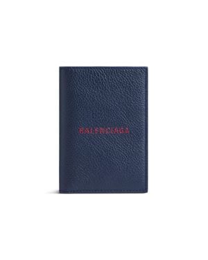 Balenciaga Cash Vertikale Bifold-Brieftasche - Blau
